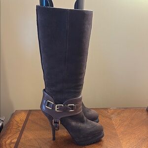 Elizabeth and James Suede Brown Knee-High Boots
